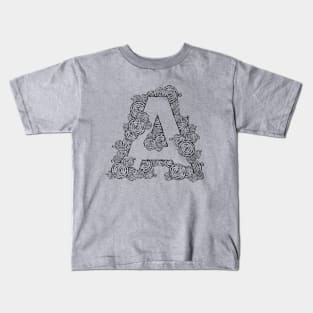 Letter A Geometric Circle Pattern Kids T-Shirt